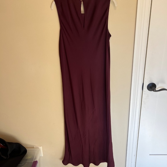 Quince Washable Silk Tank Dress – Burgundy - Picture 3 of 4